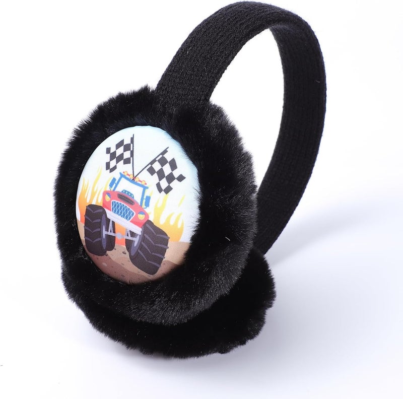 BUTITNOW Boys Truck Ball Game Controller Excavator Earmuffs & Gloves Set, Soft Plush Comfortable Winter Outdoor Ear Warmers - Image 4